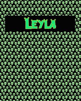 Paperback 120 Page Handwriting Practice Book with Green Alien Cover Leyla: Primary Grades Handwriting Book