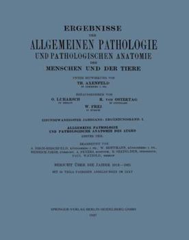 Paperback Ergebnisse Der Allgemeinen Pathologie Und Pathologischen Anatomie Des Menschen Und Der Tiere: Einundzwanzigster Jahrgang: Ergänzungsband. I. Allgemein [German] Book