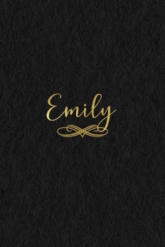 Emily: Personalized Journal to Write In | Black Gold Custom Name Line Notebook