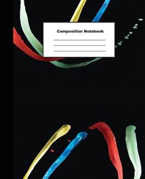 Composition Notebook: Perfect Wide Ruled Colourful Water Splashing on Black Background for Kids