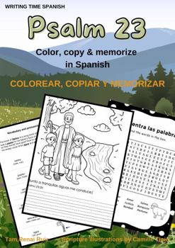Paperback Psalm 23 - Color, Copy, & Memorize in Spanish: Colorear, Copiar, & Memorizar (Writing Time Spanish) Book