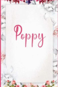 Paperback Poppy: Pink Floral Design Personalized Name Lined Journal Notebook Diary To Write In, Wild Ruled Note Book Planner Compositio Book