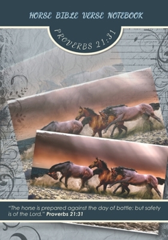 Horse Bible Verse Notebook Proverbs 21:31: Christian Gift Notebook, Dark Teal, 7 x 10, Featuring a Scripture About Horses, 100 pages (Animal Bible Verse Notebooks)