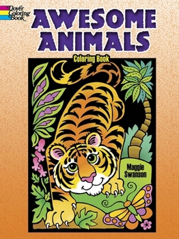 Paperback Awesome Animals Coloring Book