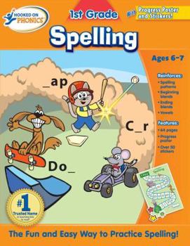 Paperback Hooked on Phonics 1st Grade Spelling [With Poster] Book