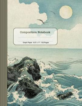 Paperback Graph Paper Composition Notebook: Journal Book (Large) - Ocean Waves - Japanese Art Book
