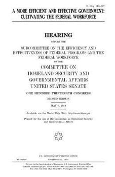 A More Efficient and Effective Government: Cultivating the Federal Workforce