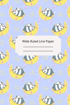Cute Sleep Panda Theme Wide Ruled Line Paper