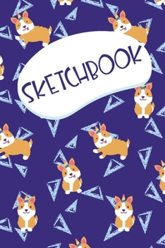 Paperback Sketchbook: Cute Unicorn Corgi Blank Sketchbook for Girls Doodling, Drawing Book