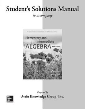 Paperback Student Solutions Manual for Elementary & Intermediate Algebra Book