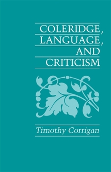 Paperback Coleridge, Language and Criticism Book