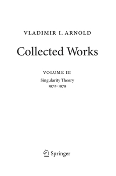 Hardcover Vladimir Arnold - Collected Works: Singularity Theory 1972-1979 Book