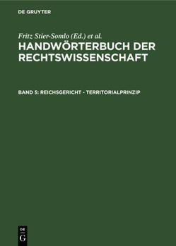 Hardcover Reichsgericht - Territorialprinzip [German] Book