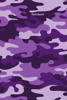 Paperback Notebook: Purple Camo Book