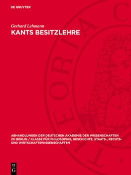 Hardcover Kants Besitzlehre [German] Book