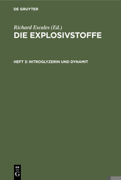 Hardcover Nitroglyzerin Und Dynamit [German] Book