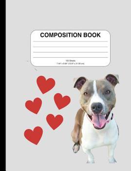 Paperback Composition Notebook: Adorable Pitbull Dog Design, Wide Ruled, 200 Pages to Use for Writing, School, or as a Journal Book