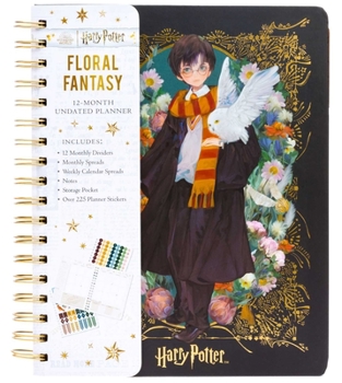 Hardcover Harry Potter: Floral Fantasy 12-Month Undated Planner: (Harry Potter School Planner School, Harry Potter Gift, Harry Potter Stationery, Undated Planne Book