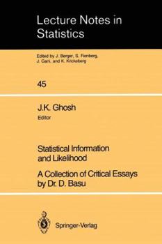 Paperback Statistical Information and Likelihood: A Collection of Critical Essays by Dr. D. Basu Book