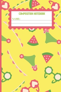 Paperback Composition Notebook: Watermelon gifts: cute Corn color pattern college ruled lined paper to write in. Book