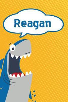Paperback Reagan: Personalized Shark Isometric Dot Paper Notebook for Kids 120 Pages 6x9 Book