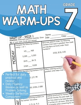Paperback Daily Warm-Ups: Math for Seventh Grade: Fluency, Problem Solving and Critical Thinking Book