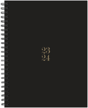 Spiral-bound Black Academic 2023-24 8.5 X 11 Softcover Weekly Planner Book