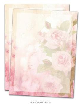 Stationary Paper: Watercolor Roses Stationery Letter Paper, Set of 25 Sheets Floral Designs for Writing, Flyers, Copying, Crafting, Invitations, ... Events, and School Supplies, 8.5 x 11 Inch
