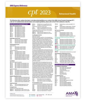 Wall Chart CPT 2023 Express Reference Coding Card: Behavioral Health Book
