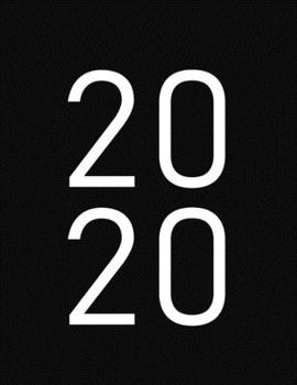 2020: Monthly Planner 2020: NOTEBOOK + CALENDAR NOTEPAD / Diary / Agenda / Logbook: year at glance + 2 - page monthly layout + notes pages, large size (Black Color Cover)