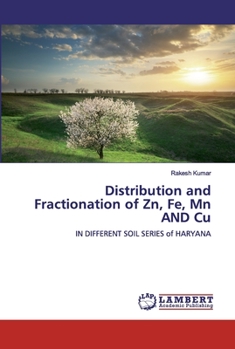 Paperback Distribution and Fractionation of Zn, Fe, Mn and Cu Book