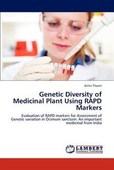 Paperback Genetic Diversity of Medicinal Plant Using Rapd Markers Book