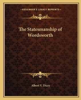Paperback The Statesmanship of Wordsworth Book