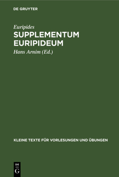 Hardcover Supplementum Euripideum [German] Book