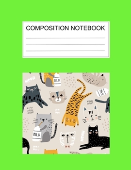 Composition notebook: Ruled (8.5 x 11 in), 110 Pages: Diary Book For Girl, Journal Notebook For Kids, Writing Journal Lined, Cute Pets green (8.5 x 11 in), 110 Pages (cute composition green)