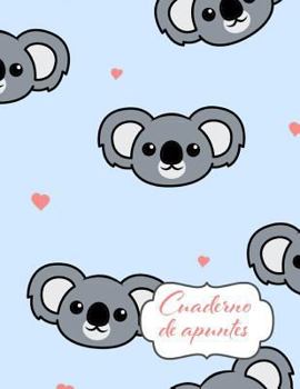 Cuaderno de Apuntes: Libreta Cuadriculada Cuadro Pequeño 5x5 mm con tema de Koalas Corazon Fondo Azul Hoja Blanca  8.5 x 11 in (21.5 x 27.9 cm) 120 paginas (Spanish Edition)