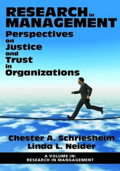 Paperback Research in Management: Perspectives on Justice and Trust in Organizations Book