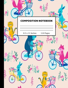 Composition Notebook: Pretty Wide Ruled Paper Notebook Journal | Wide Blank Lined Workbook for Teens Kids Students Girls for Home School College for Writing Notes | 8.5 x 11, 110 pages