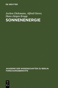 Hardcover Sonnenenergie: Herausforderung Für Forschung, Entwicklung Und Internationale Zusammenarbeit [German] Book