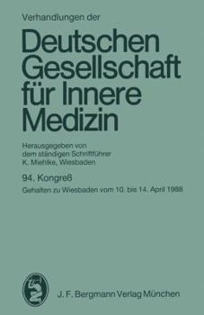 Paperback 94. Kongreß: Gehalten Zu Wiesbaden Vom 10. Bis 14. April 1988 [German] Book