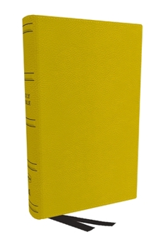 Leather Bound NKJV Holy Bible, Personal Size Large Print Reference Bible, Yellow, Genuine Leather, 43,000 Cross References, Red Letter, Comfort Print: New King Jame Book