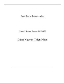 Paperback Prosthetic heart valve: United States Patent 9974650 Book
