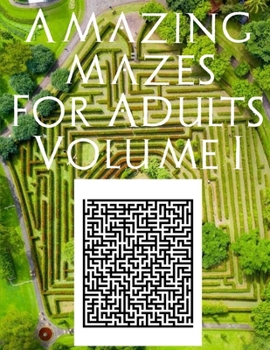 Paperback Amazing Mazes for Adults Volume 1: 75 Large Print Mazes for all ages [Large Print] Book