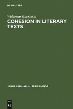 Hardcover Cohesion in literary texts Book