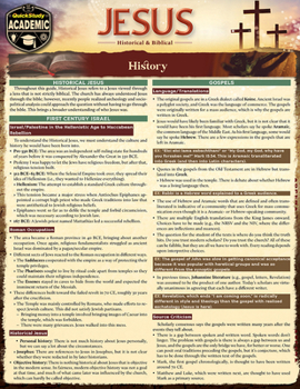 Paperback Jesus - Historical & Biblical: A Quickstudy Laminated Reference Guide Book