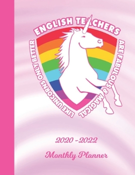 Monthly Planner: English Teacher White 2 Year Organizer with Note Pages (24 Months) | Jan 2020 - Dec 2021 | Month Planning | Appointment Calendar Schedule | Plan Each Day, Set Goals & Get Stuff Done