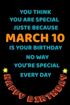 Paperback happy birthday March born: blank Lined Journal - diary record logbook- birthday gifts Book