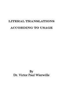 Paperback Literal Translations According to Usage Book