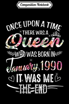 Paperback Composition Notebook: Queen January 1989 30th Birthday 30 Years Old flower s Journal/Notebook Blank Lined Ruled 6x9 100 Pages Book