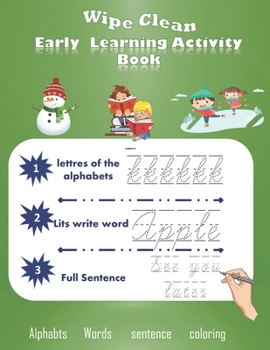 Paperback Early Learning Activity Book: Practice for Kids, alphabet's Tracing, Letters, words, and sentences . Fun activity book